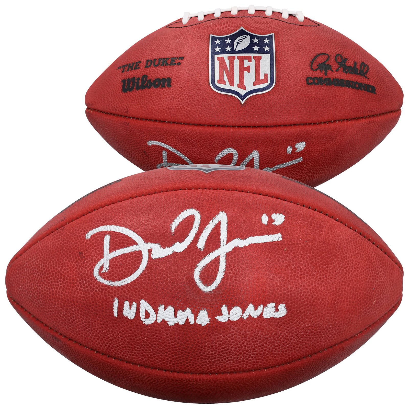 Daniel Jones Indianapolis Colts Autographed Wilson Duke Full Color Football with “Indiana Jones” Inscription Daniel Jones Indianapolis Colts Autographed Wilson Duke Full Color Football with “Indiana Jones” Inscription