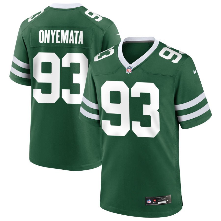 David Onyemata Men’s Nike Legacy Green New York Jets Custom Game Jersey