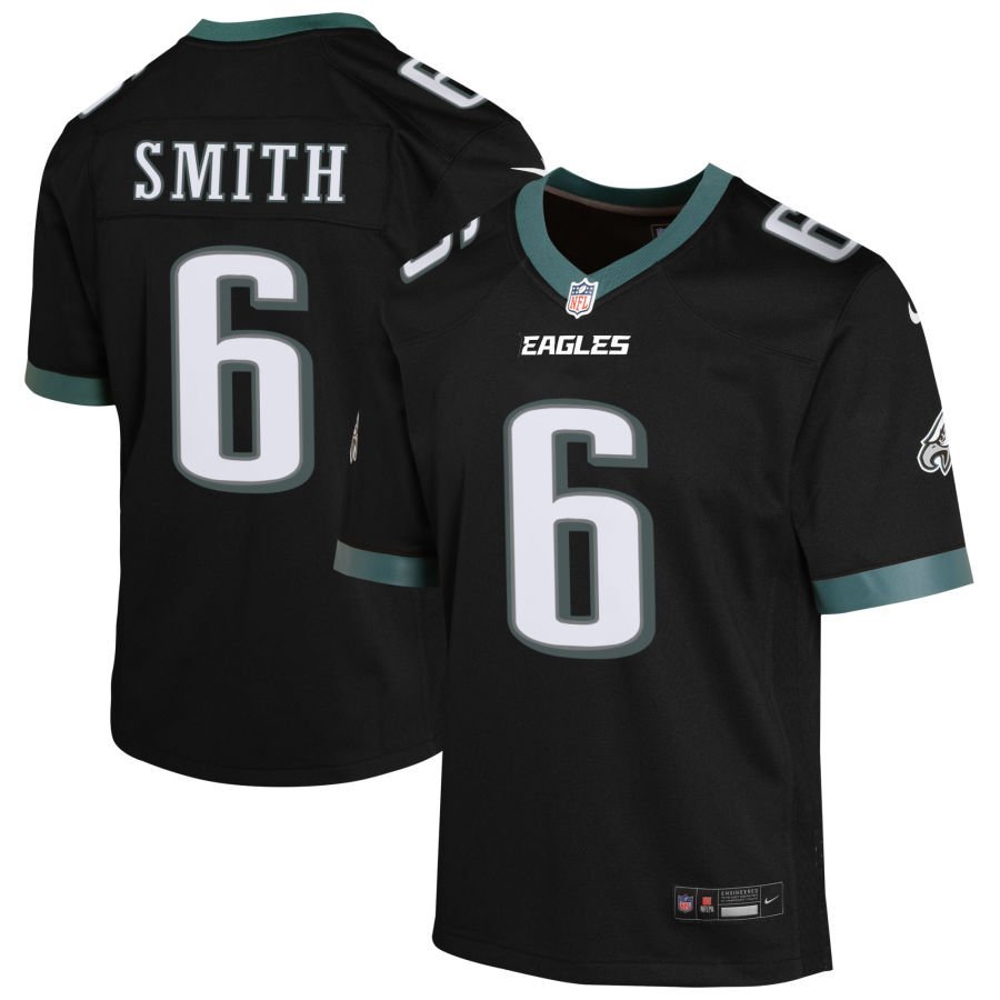 DeVonta Smith Youth Nike Black Philadelphia Eagles Alternate Custom Game Jersey DeVonta Smith Youth Nike Black Philadelphia Eagles Alternate Custom Game Jersey