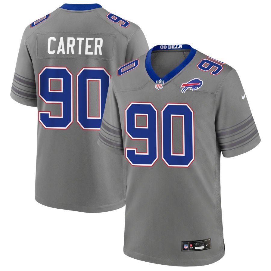 DeWayne Carter Men’s Nike Gray Buffalo Bills Nickel City Custom Game Jersey
