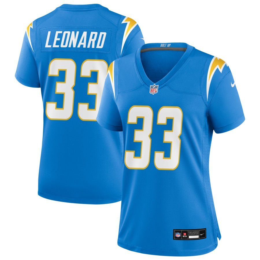Deane Leonard Women’s Nike Powder Blue Los Angeles Chargers Custom Game Jersey