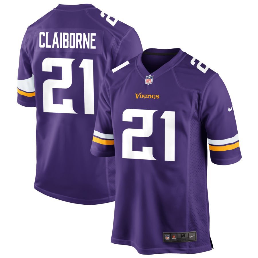 Demond Claiborne Men’s Nike Purple Minnesota Vikings Custom Game Jersey