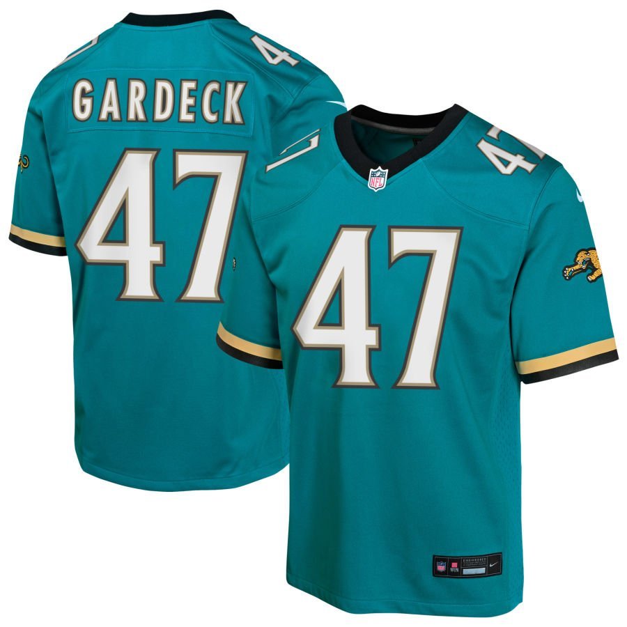 Dennis Gardeck Youth Nike Teal Jacksonville Jaguars Prowler Throwback Custom Game Jersey