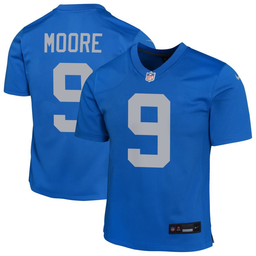 Derrick Moore Youth Nike Blue Detroit Lions Alternate Custom Game Jersey