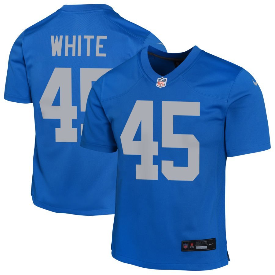 Devin White Youth Nike Blue Detroit Lions Alternate Custom Game Jersey