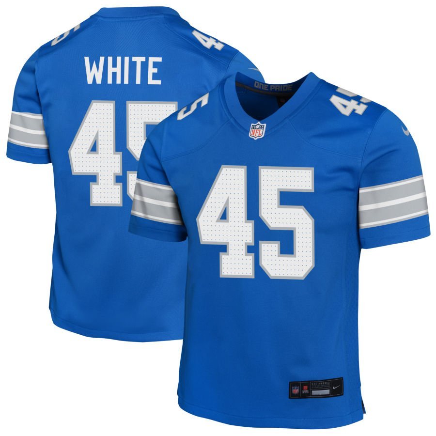 Devin White Youth Nike Blue Detroit Lions Custom Game Jersey