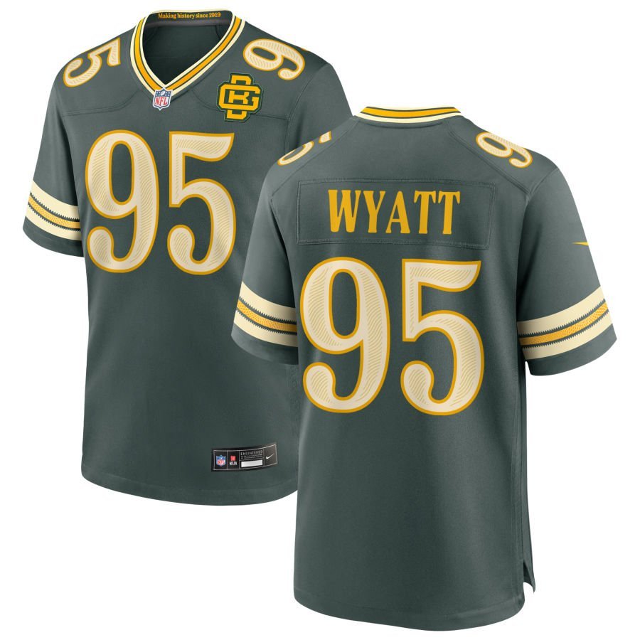 Devonte Wyatt Men’s Nike Green Green Bay Packers 2026 Rivalries Collection Game Custom Jersey