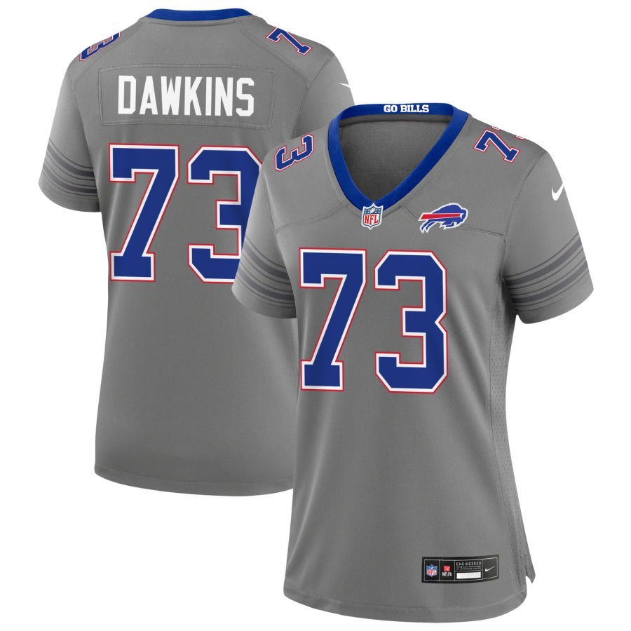 Dion Dawkins Women’s Nike Gray Buffalo Bills Nickel City Custom Game Jersey