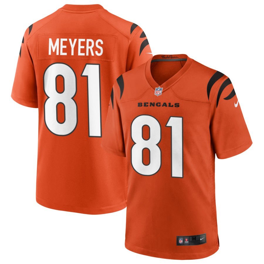 Dohnte Meyers Men’s Nike Orange Cincinnati Bengals Alternate Game Custom Jersey