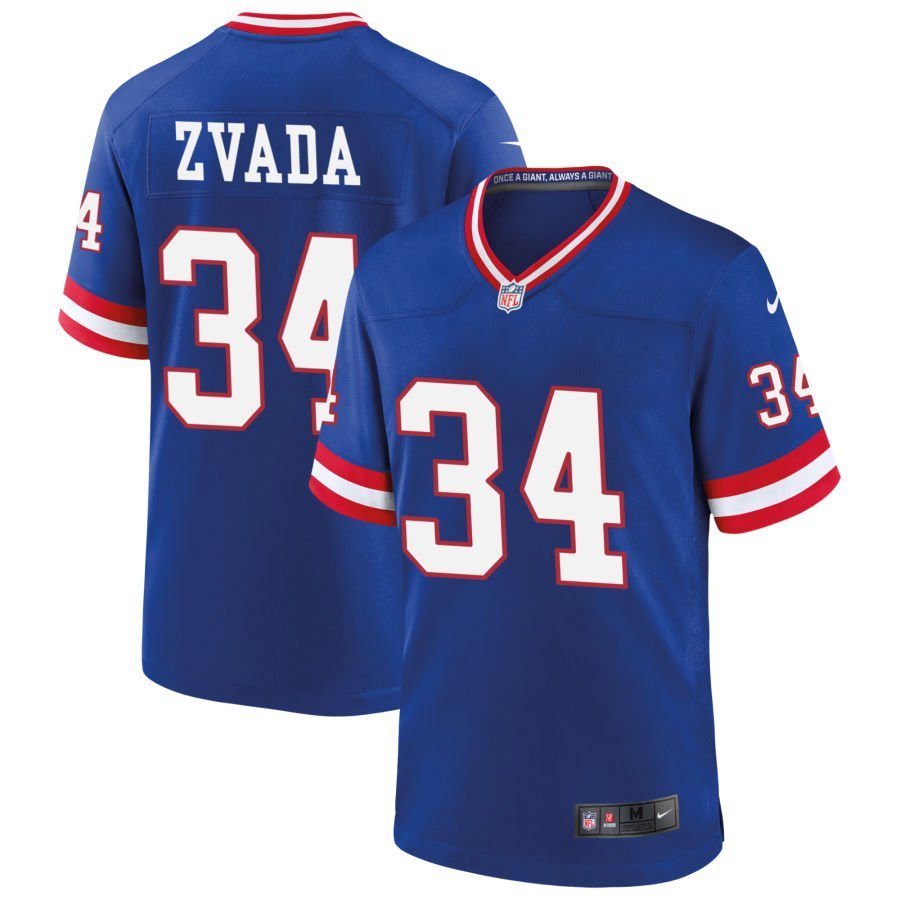 Dominic Zvada Men’s Nike Royal New York Giants Classic Custom Game Jersey