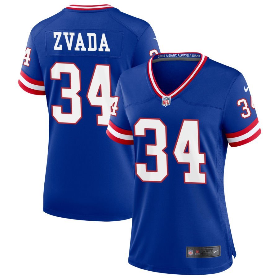 Dominic Zvada Women’s Nike Royal New York Giants Classic Custom Game Jersey