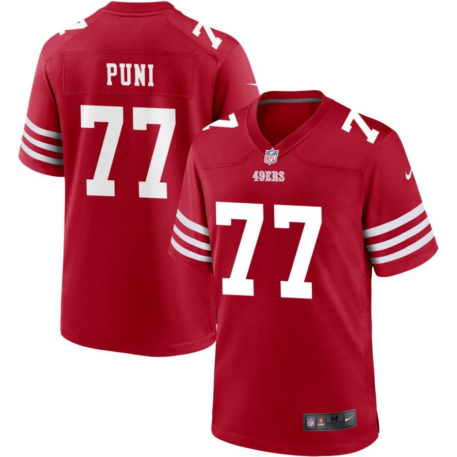 Dominick Puni Men’s Nike Scarlet San Francisco 49ers Custom Jersey