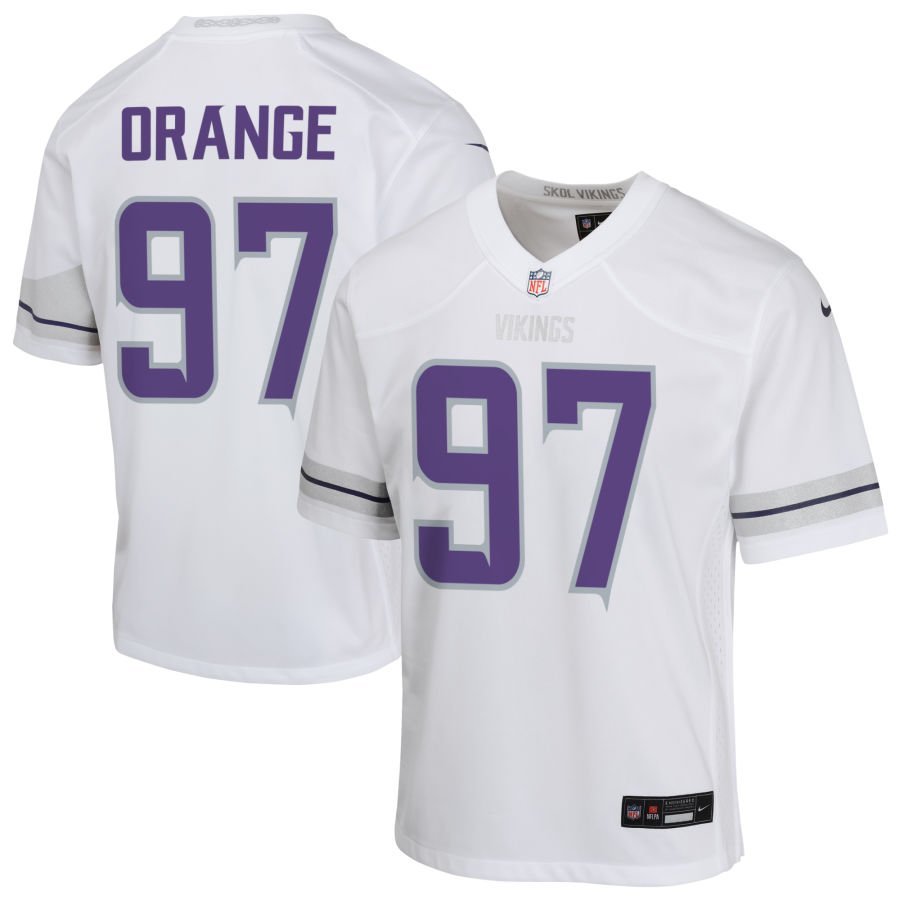 Domonique Orange Youth Nike White Minnesota Vikings Alternate Custom Game Jersey