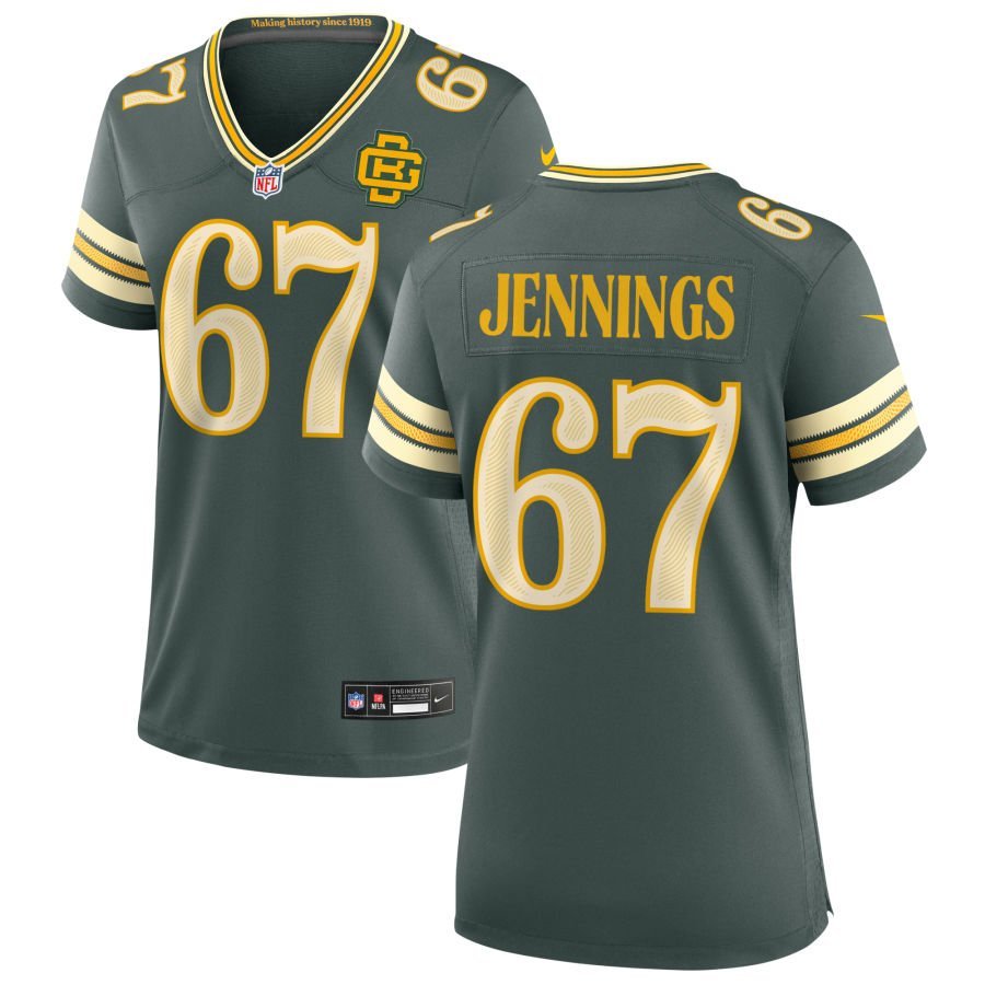 Donovan Jennings Women’s Nike Green Green Bay Packers 2026 Rivalries Collection Game Custom Jersey