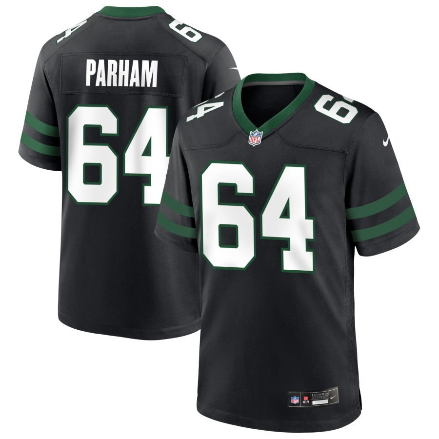 Dylan Parham Men’s Nike Legacy Black New York Jets Alternate Custom Game Jersey