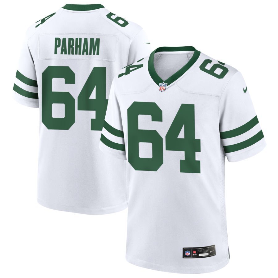 Dylan Parham Men’s Nike Legacy White New York Jets Custom Game Jersey
