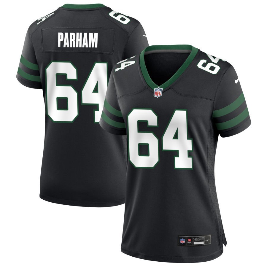 Dylan Parham Women’s Nike Legacy Black New York Jets Alternate Custom Game Jersey