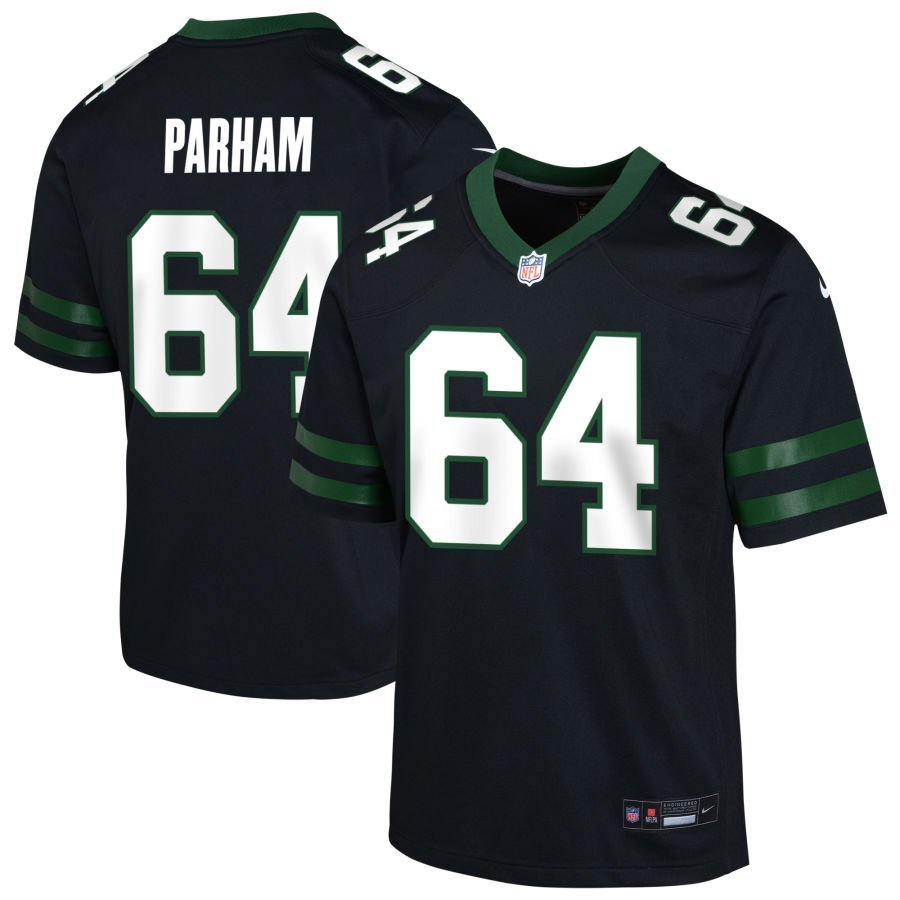 Dylan Parham Youth Nike Black New York Jets Alternate Custom Game Jersey