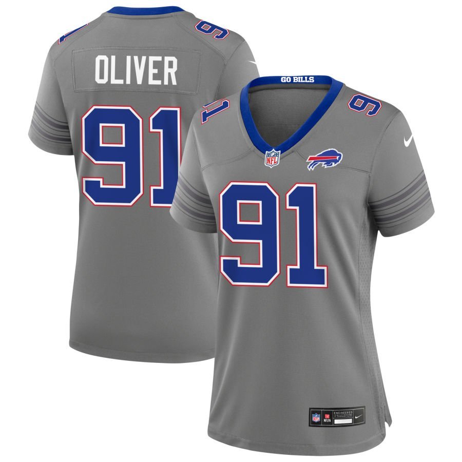 Ed Oliver Women’s Nike Gray Buffalo Bills Nickel City Custom Game Jersey