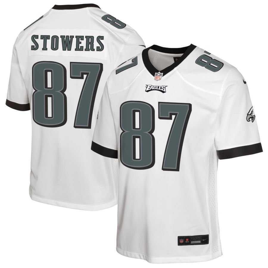 Eli Stowers Youth Nike White Philadelphia Eagles Away Custom Game Jersey