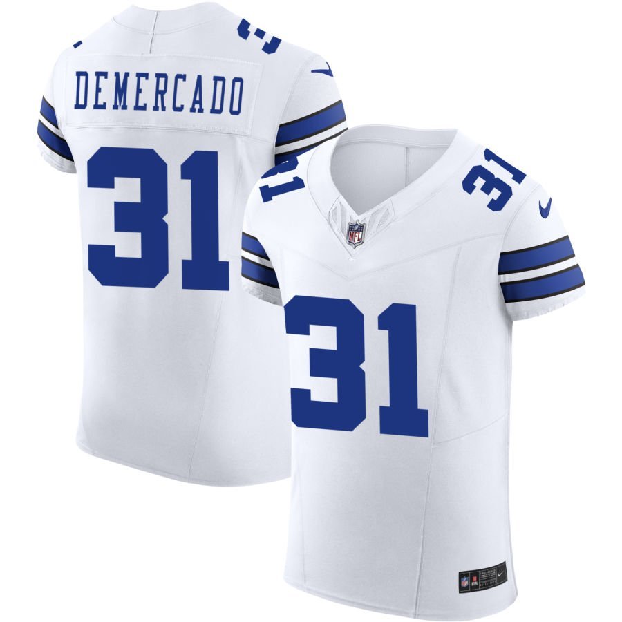 Emari Demercado Men’s Nike White Dallas Cowboys Vapor F.U.S.E. Elite Custom Jersey