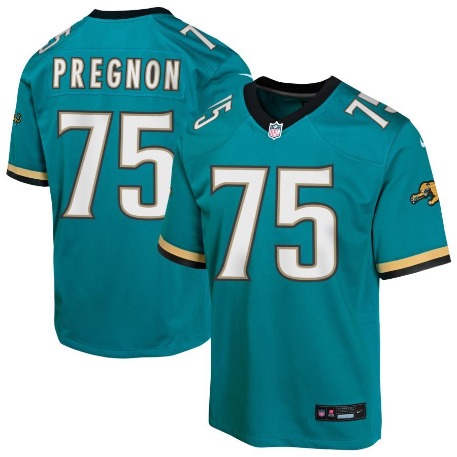 Emmanuel Pregnon Youth Nike Teal Jacksonville Jaguars Prowler Throwback Custom Game Jersey
