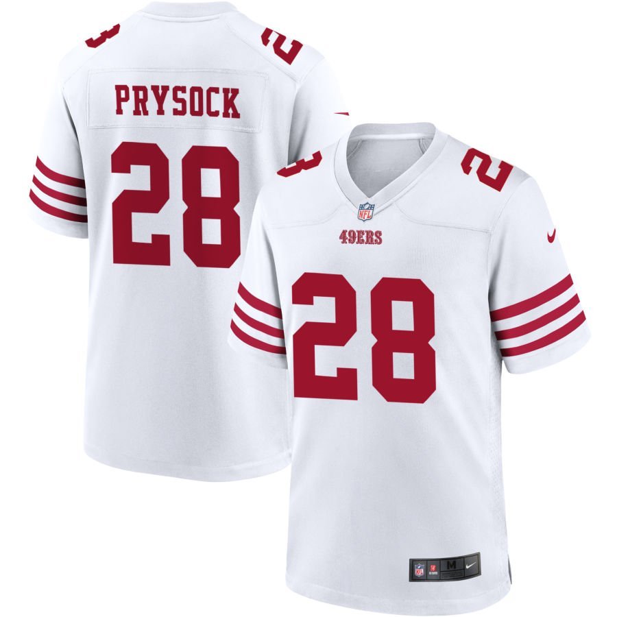 Ephesians Prysock Men’s Nike White San Francisco 49ers Game Custom Player Jersey