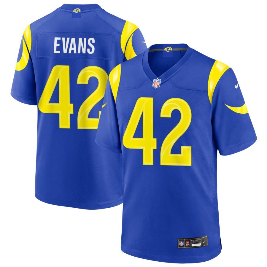 Ethan Evans Men’s Nike Royal Los Angeles Rams Custom Game Jersey