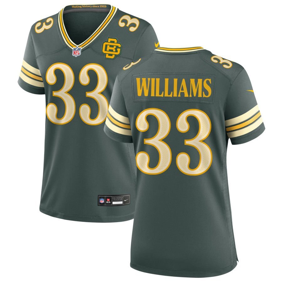 Evan Williams Women’s Nike Green Green Bay Packers 2026 Rivalries Collection Game Custom Jersey