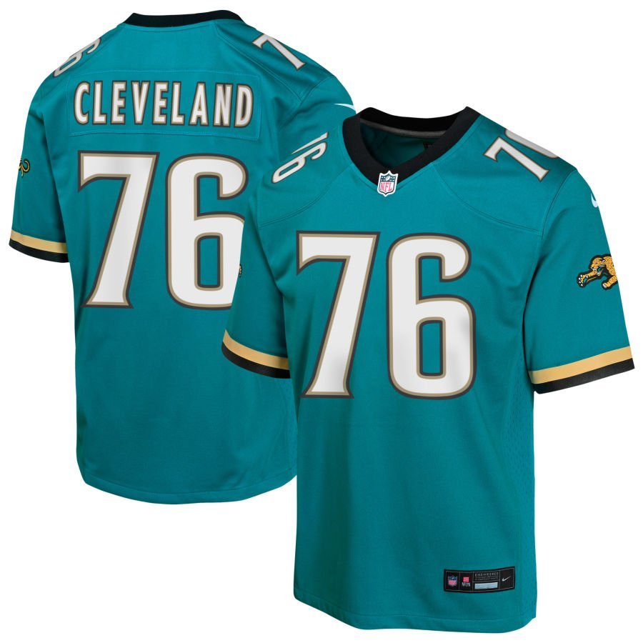 Ezra Cleveland Youth Nike Teal Jacksonville Jaguars Prowler Throwback Custom Game Jersey