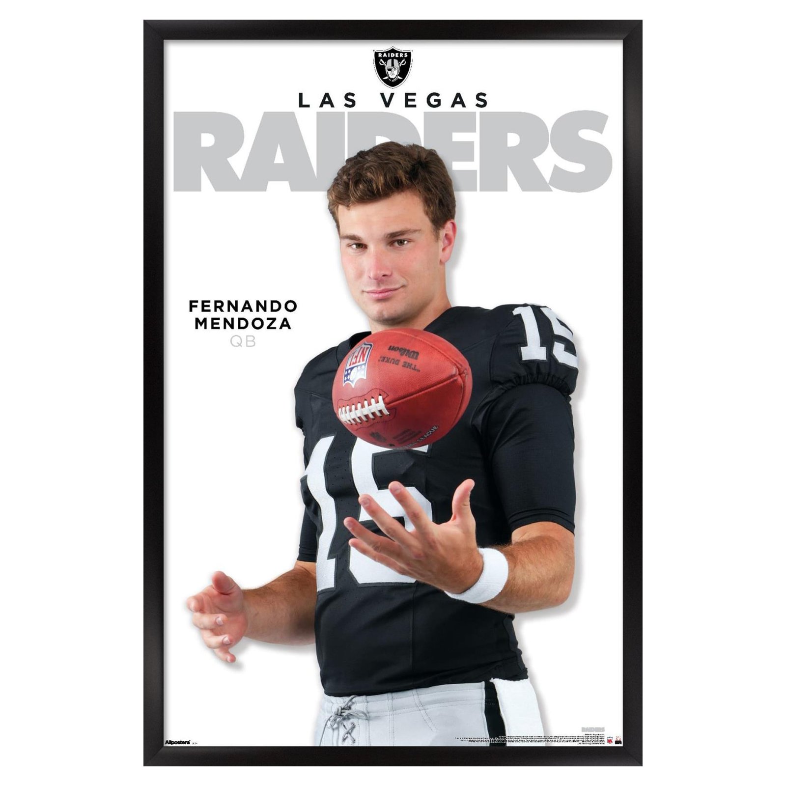 Fernando Mendoza Las Vegas Raiders 23″ x 34″ Framed Poster