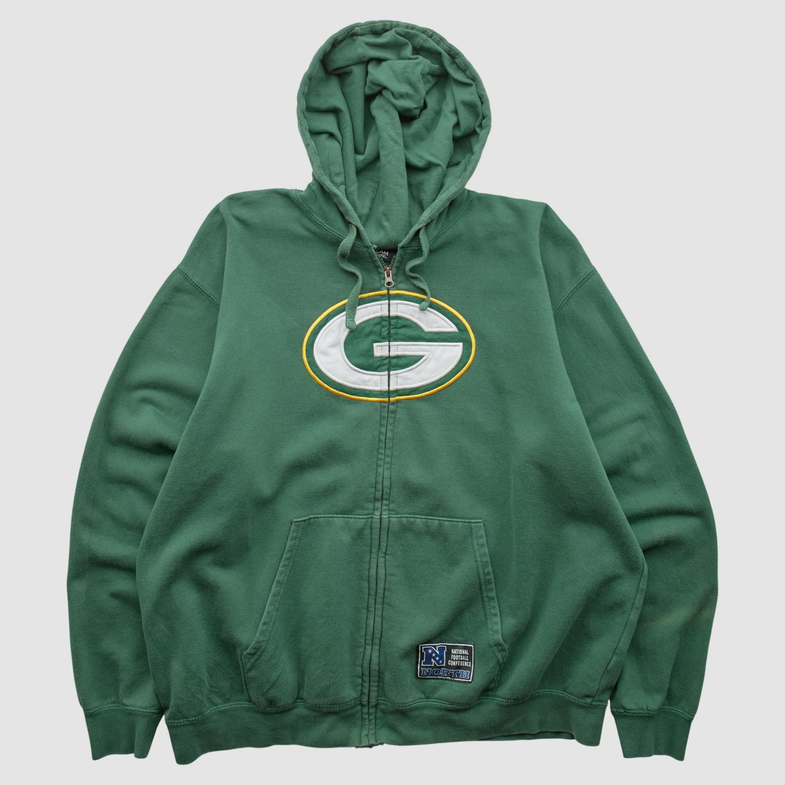Green Bay Packers NFL 2010s Hooded Full Zip Sweatshirt – Green – XL by Fanatics Real Vintage