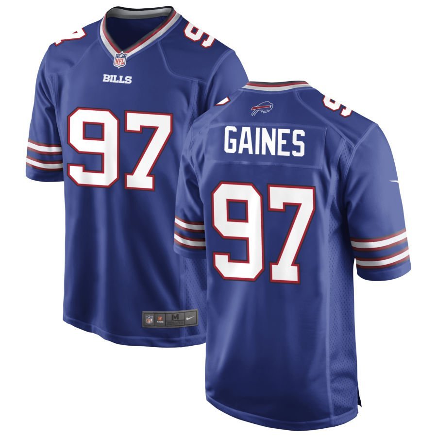 Greg Gaines Men’s Nike Royal Buffalo Bills Custom Game Jersey