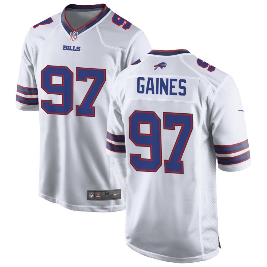 Greg Gaines Men’s Nike White Buffalo Bills Custom Game Jersey