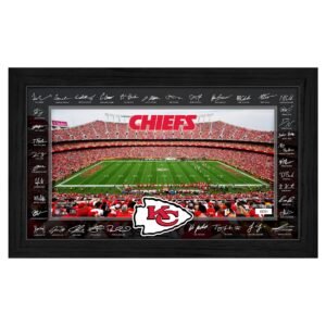 Highland Mint Kansas City Chiefs 12″ x 20″ 2025 Signature Gridiron Panoramic Framed Photo Highland Mint Kansas City Chiefs 12″ x 20″ 2025 Signature Gridiron Panoramic Framed Photo