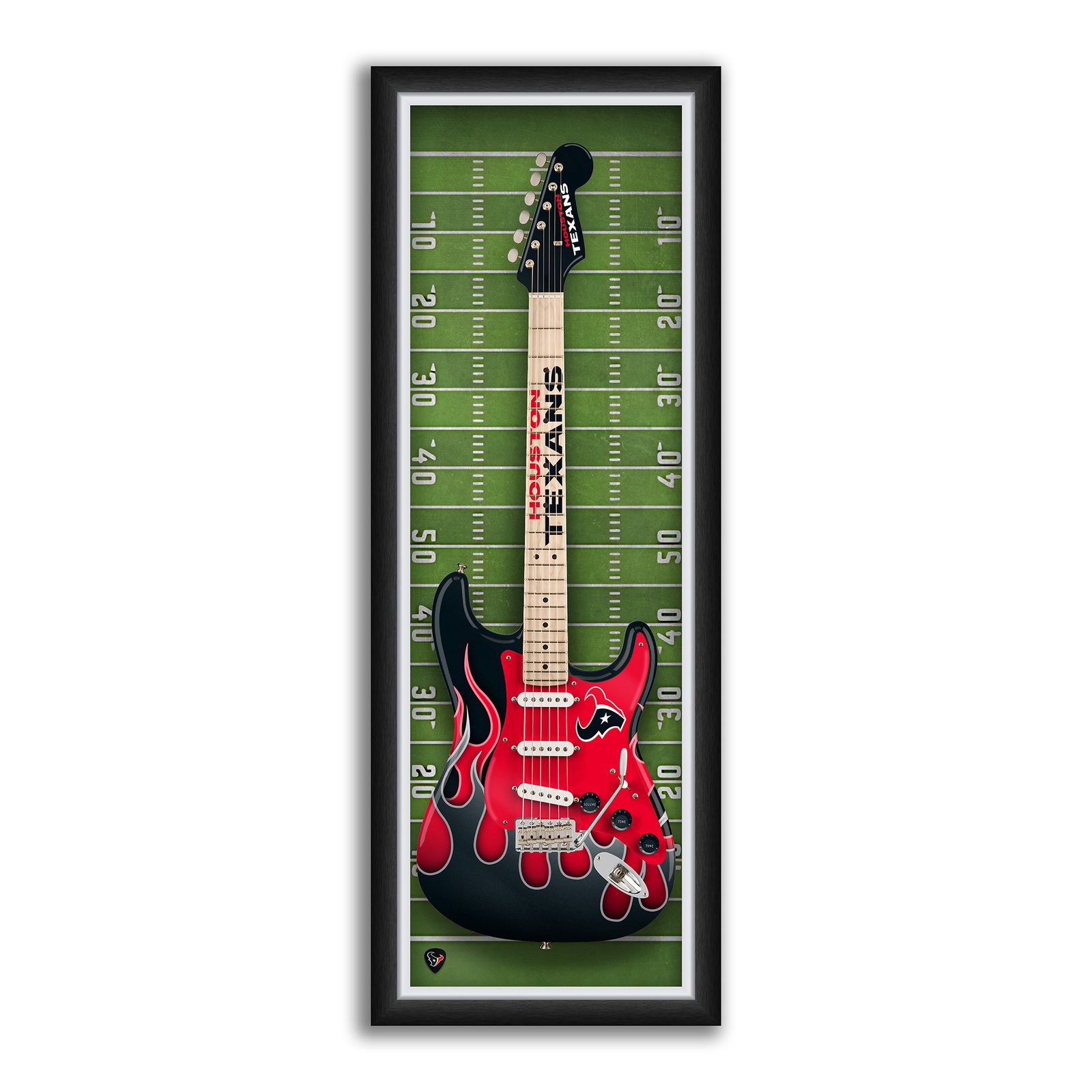 Houston Texans 14″ x 37″ Framed Electric Guitar Print