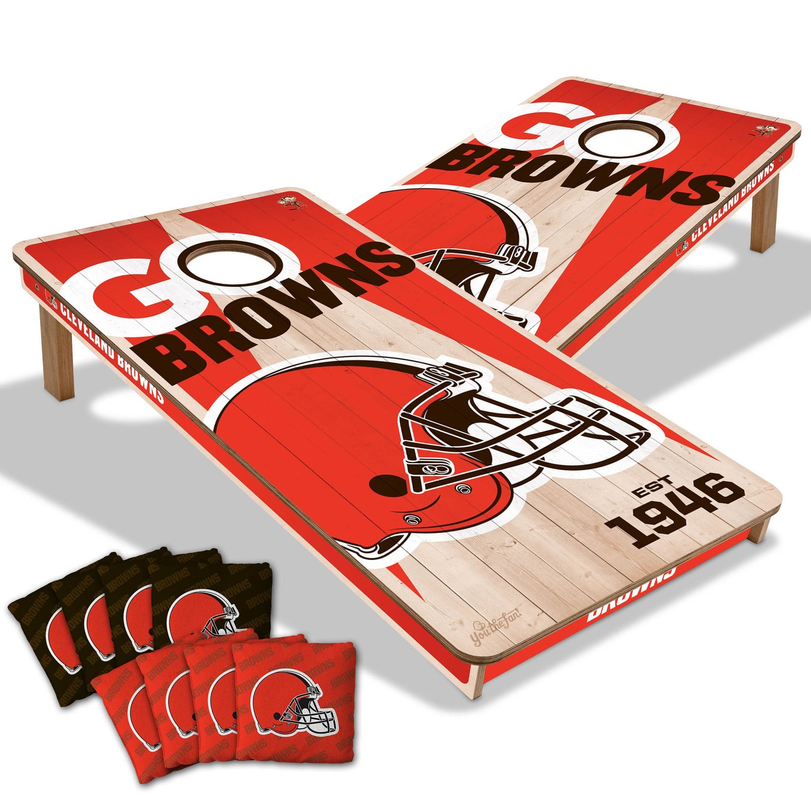 IDNA Cleveland Browns 2′ x 4′ Cornhole Game with Bags