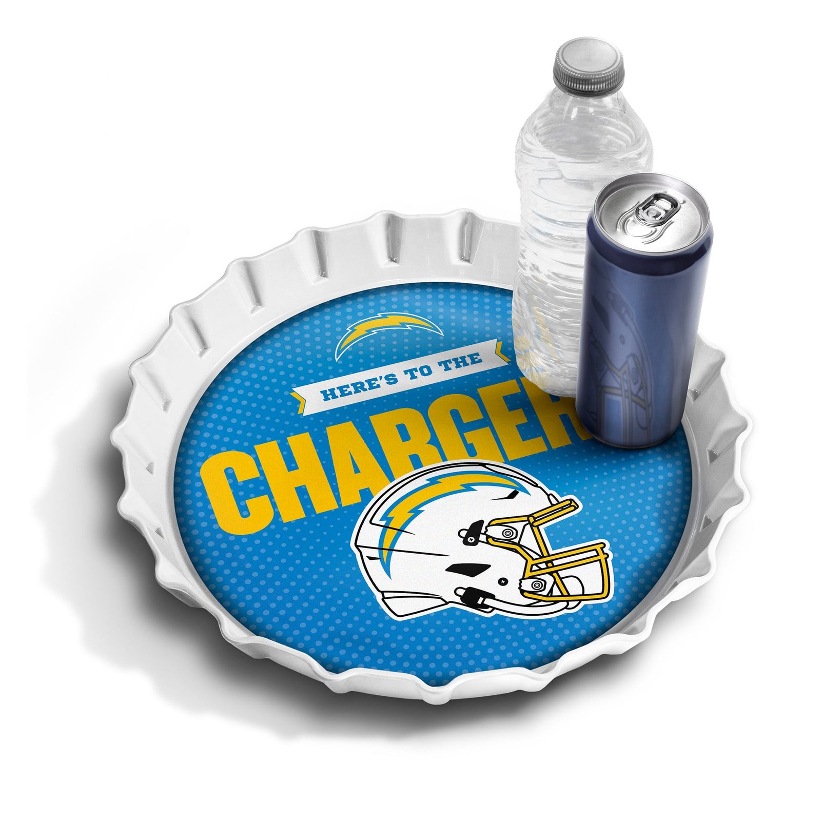 IDNA Los Angeles Chargers 13″ Bottle Cap Serving Tray