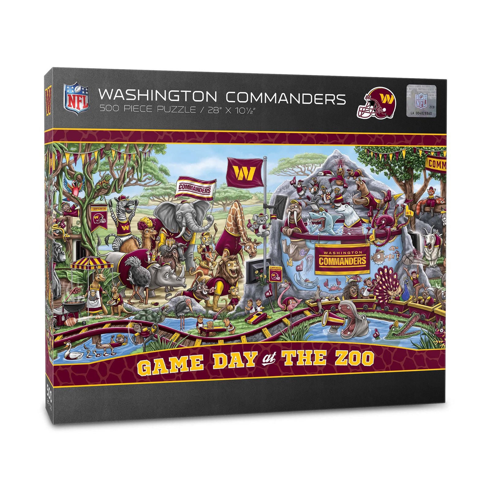 IDNA Washington Commanders 10.5″ x 28″ Game Day at the Zoo 500-Piece Puzzle IDNA Washington Commanders 10.5″ x 28″ Game Day at the Zoo 500-Piece Puzzle