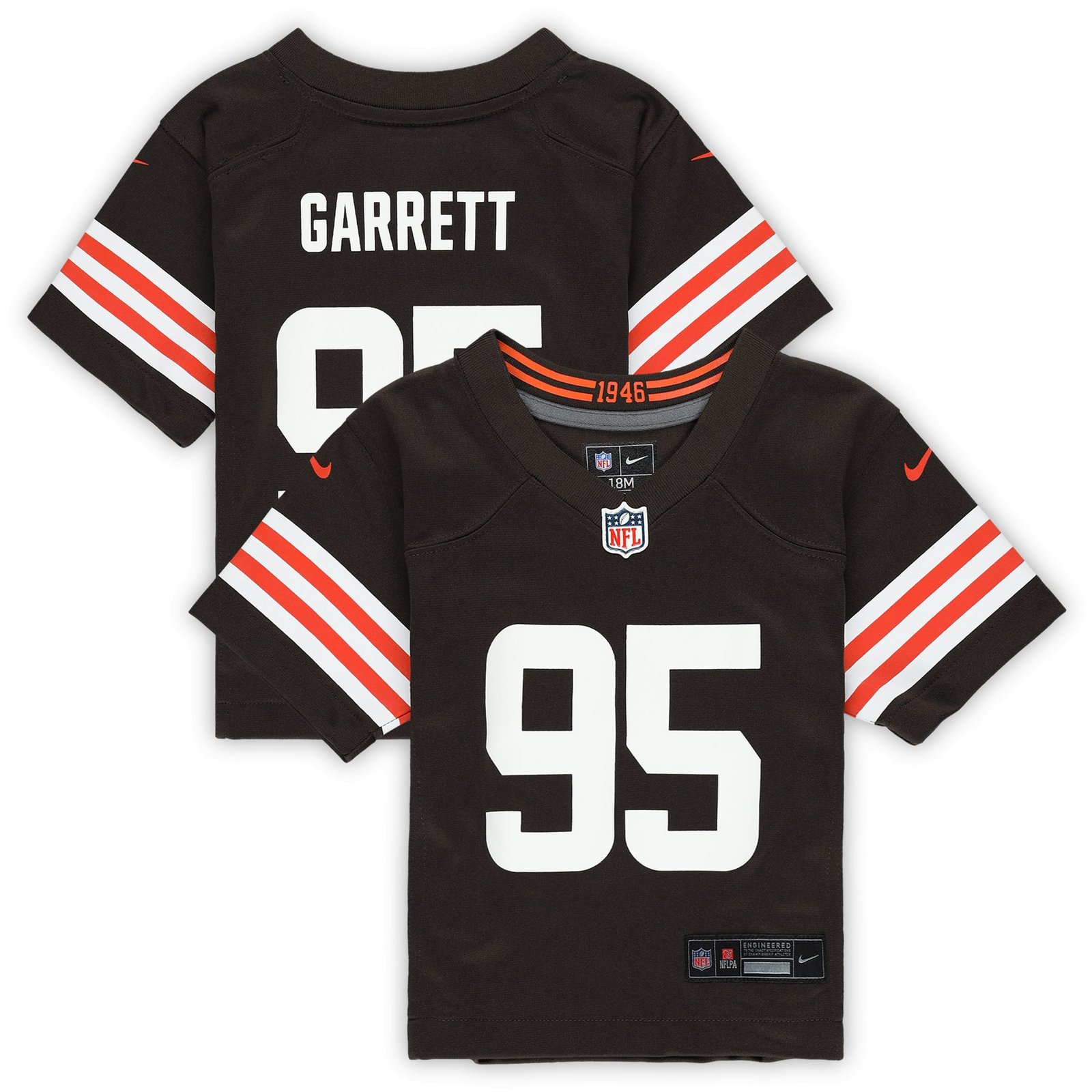 Infant Nike Myles Garrett Brown Cleveland Browns Team Player Game Jersey