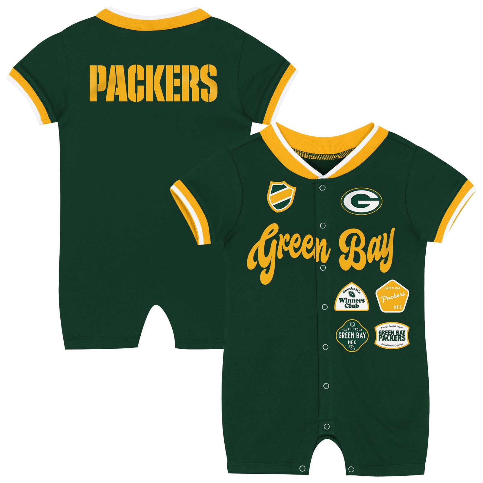 Infant Outerstuff Green Green Bay Packers Pinch Romper