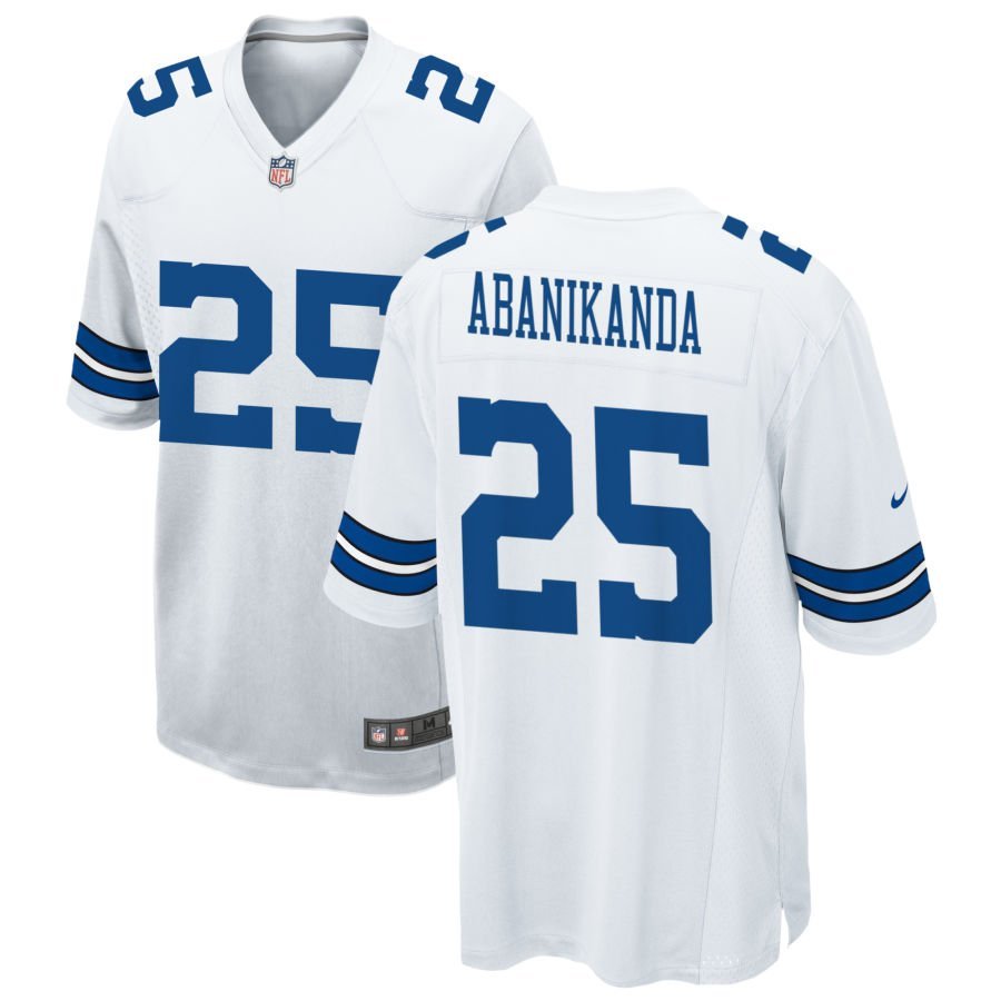 Israel Abanikanda Men’s Nike White Dallas Cowboys Custom Game Jersey