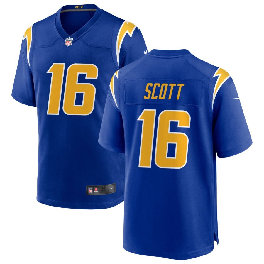 JK Scott Men’s Nike Royal Los Angeles Chargers Alternate Custom Game Jersey