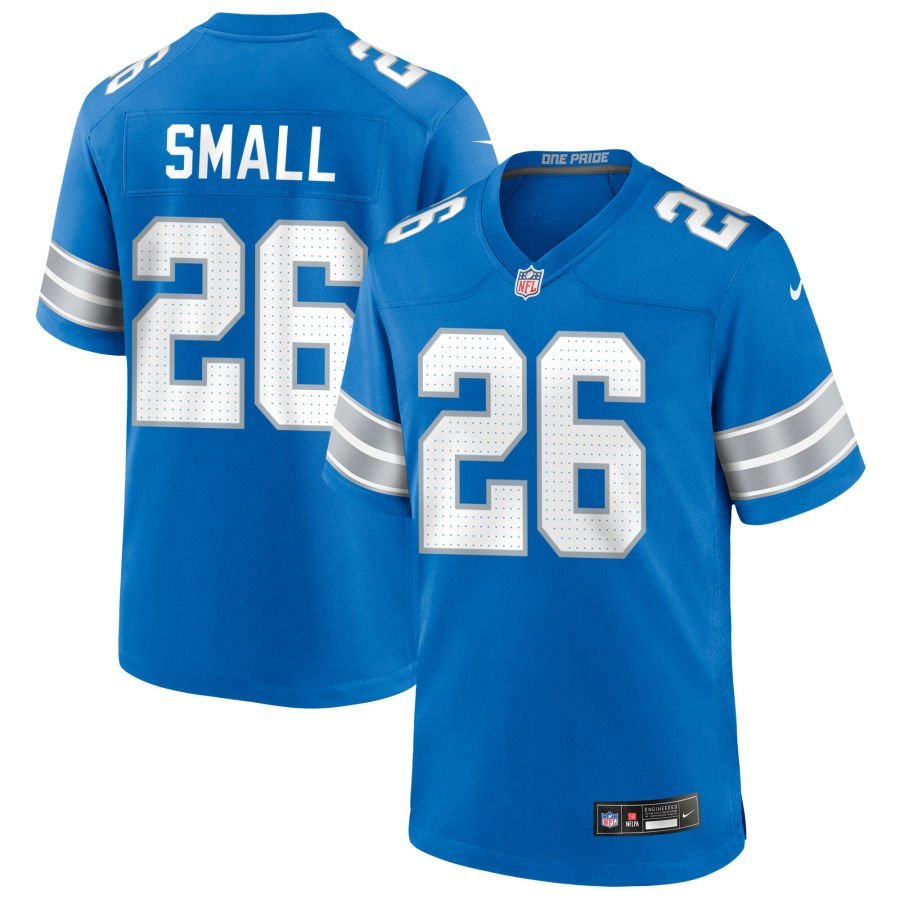 Jabari Small Men’s Nike Blue Detroit Lions Custom Game Jersey