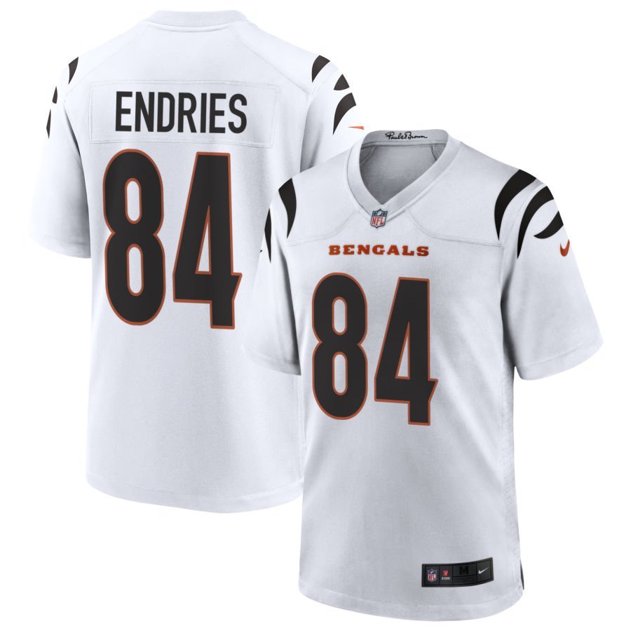 Jack Endries Men’s Nike White Cincinnati Bengals Game Custom Jersey