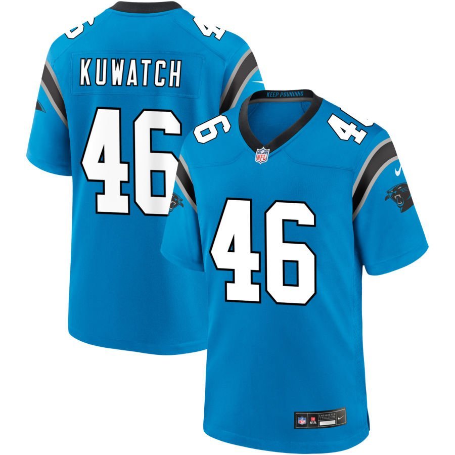 Jackson Kuwatch Men’s Nike Blue Carolina Panthers Alternate Custom Game Jersey