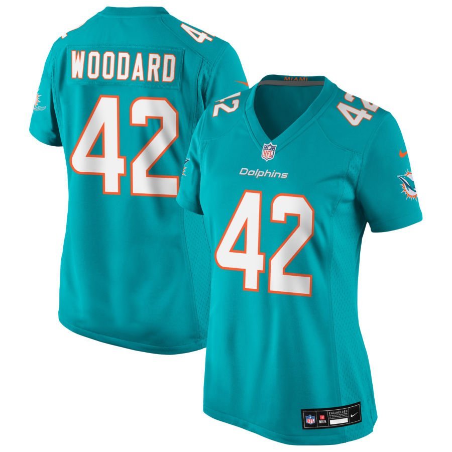Jackson Woodard Women’s Nike Aqua Miami Dolphins Custom Game Jersey