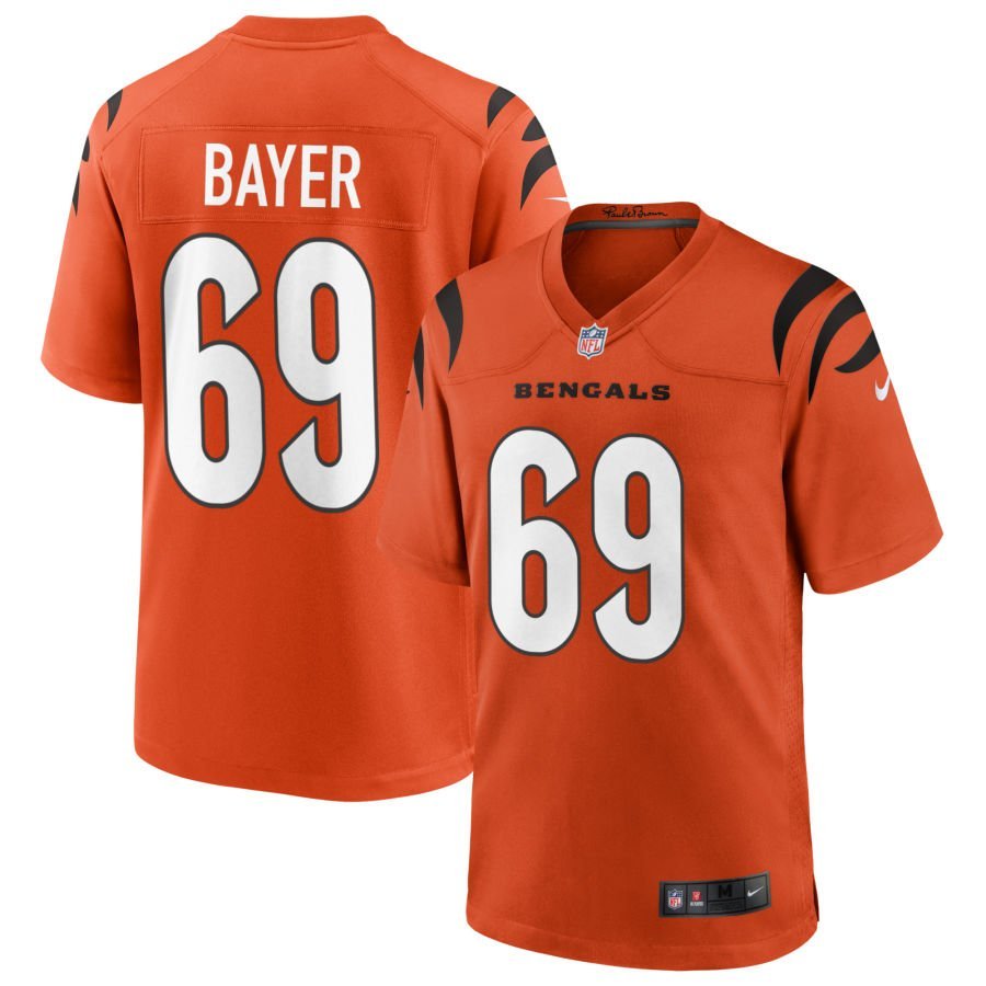 Jacob Bayer Men’s Nike Orange Cincinnati Bengals Alternate Game Custom Jersey