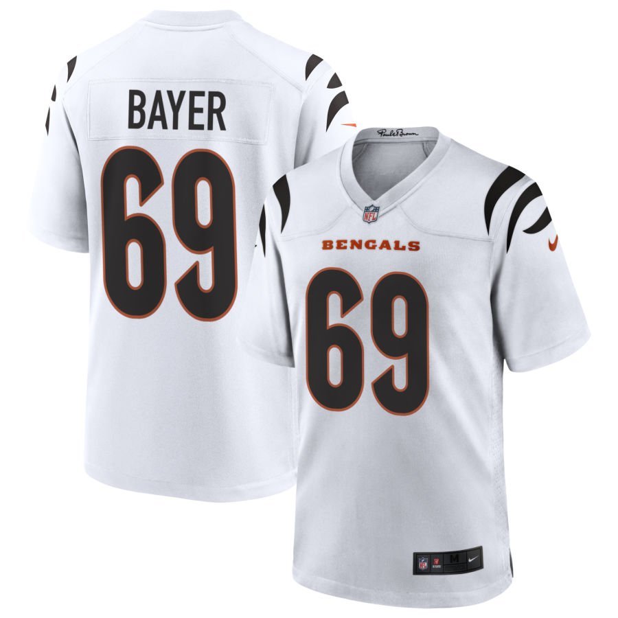 Jacob Bayer Men’s Nike White Cincinnati Bengals Game Custom Jersey
