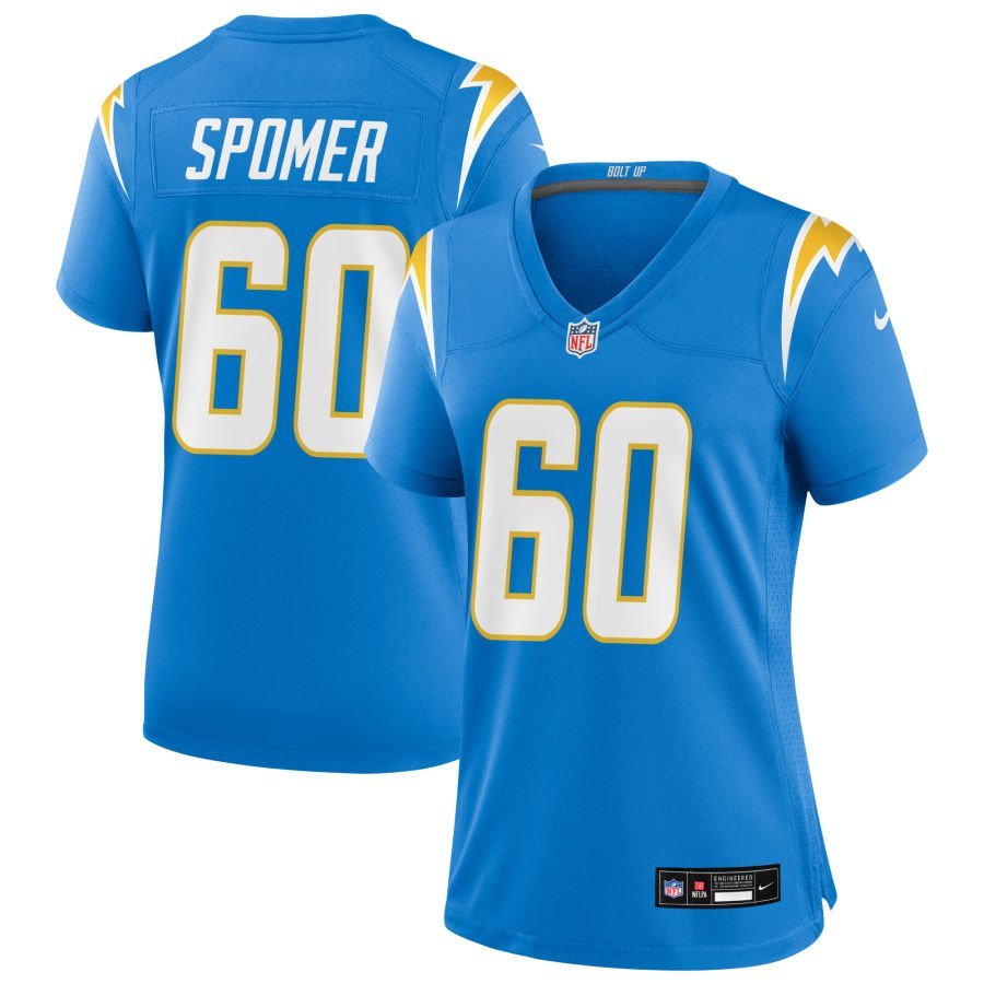 Jacob Spomer Women’s Nike Powder Blue Los Angeles Chargers Custom Game Jersey